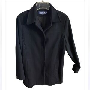 Herman Kay Women's Black‎ 100% Wool Jacket. Size large. Vintage